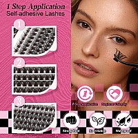 Fadvan Self Adhesive Eyelashes 72 Pcs Reusable Adhesive Eyelashes Press On Lashes No Glue No Remover Needed Self Adhesive Lash C