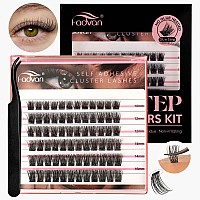 Fadvan Self Adhesive Eyelashes 72 Pcs Reusable Adhesive Eyelashes Press On Lashes No Glue No Remover Needed Self Adhesive Lash C