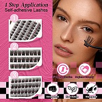 Fadvan Self Adhesive Eyelashes 72 Pcs Reusable Adhesive Eyelashes Press On Lashes No Glue No Remover Needed Self Adhesive Lash C