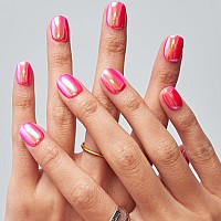 Glamermaid Press On Nails Extra Short Squoval Spring Summer Handmade Hot Pink Chrome Gel Glue On Nails 24Pcs Glazed Donut Glos