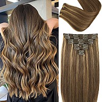 Human Hair Clip In Extensions Clip In Hair Extensions Real Human Hair 120G 18 Inch Clip In Hair Extensions Black Women Remy Seam