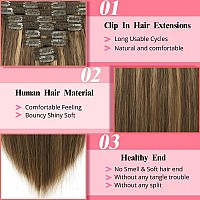 Human Hair Clip In Extensions Clip In Hair Extensions Real Human Hair 120G 18 Inch Clip In Hair Extensions Black Women Remy Seam