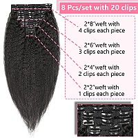 Clip In Hair Extensions Real Human Hair Kinky Straight Clip Ins Remy 24 Inch Clip In Hair Extensions Black Women Seamless Clip I