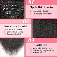 Clip In Hair Extensions Real Human Hair Kinky Straight Clip Ins Remy 24 Inch Clip In Hair Extensions Black Women Seamless Clip I