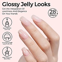 Tomicca Gel Nail Polish Clear Pink Gel Polish Light Pink Nail Polish Quick Dry Uv Jelly Pink Gel Polish Colors Long Lasting N