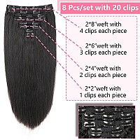 Clip In Hair Extensions Real Human Hair Straight Clip Ins Clip In Hair Extensions Black Women 16 Inch Remy Seamless Clip In Hair