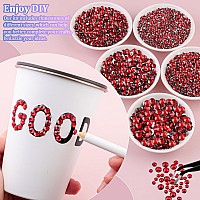 25000Pcs Resin Rhinestones For Crafting Red 26Mm Mixed Sizes Non Hotfix Flatback Gems Bedazzling Crystal For Diy Crafts Cloth