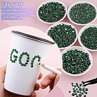 16000Pcs Resin Rhinestones With Tweezers For Crafting Emerald Green 26Mm Mixed Sizes Flatback Gems Bedazzling Crystal For Diy