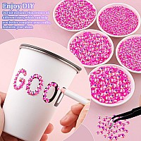 25000Pcs Resin Jelly Rhinestones With Tweezers For Crafting Hot Pink Ab 26Mm Mixed Sizes Non Hotfix Flatback Gems Bedazzling