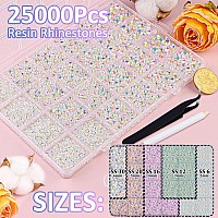 25000Pcs Resin Jelly Rhinestones For Crafting Transparent Ab 26Mm Mixed Sizes Non Hotfix Flatback Gems Bedazzling Crystal For