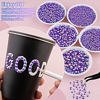 16000Pcs Resin Jelly Rhinestones With Tweezers For Crafting Dark Purple Ab 26Mm Mixed Sizes Flatback Gems Bedazzling Crystal