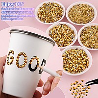 25000Pcs Resin Rhinestones For Crafting Gold 26Mm Mixed Sizes Non Hotfix Flatback Gems Bedazzling Crystal For Diy Crafts Clot