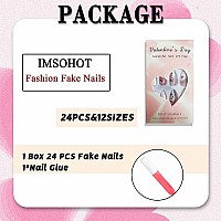 Imsohot Milky White Press On Nails Medium Almond Fake Nails With Cute Cat Heart Design Glossy Gel False Nails Acrylic Stick Glue