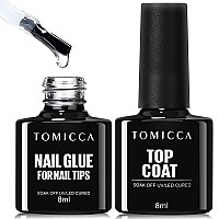 Tomicca Gel Nail Glue 8 In 1 Nail Glue And Gel Top Coat Set Nail Glue Gel For Acrylic Nail Tips Long Lasting And Easy To Use