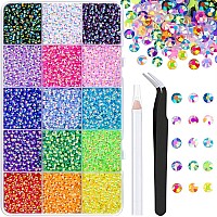 18000Pcs Resin Jelly Rhinestones With Tweezers For Crafting Mixedcolor 3Mm Flatback Gems Bedazzling Crystal For Diy Crafts Cl