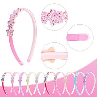 Fishdown Headband For Kids Girls 10Pcs Rainbow Glitter Hairband For Toddler Heart Rainbow Star Nonslip Headbands With Teeth