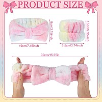 Besarme 3 Pieces Face Wash Headband And Wristband Set Soft Spa Headband And Wristbands For Women Makeup Skincare Headbands Wrist