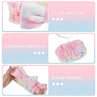 Besarme 3 Pieces Face Wash Headband And Wristband Set Soft Spa Headband And Wristbands For Women Makeup Skincare Headbands Wrist