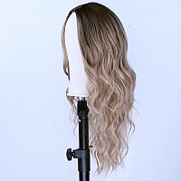 Beron Blonde Highlight Wigs Long Wavy Wig For Women Curly Dark Roots Color Heat Resistant Synthetic Hair Wigs For Cosplay Party