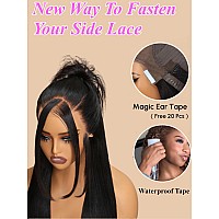 Unice Silk Straight Pre Everything Frontal Wig 13X4 Ear To Ear Pre Cut Lace Front Wigs Human Hair Bleached Invisible Knots Put O