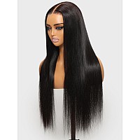 Unice Silk Straight Pre Everything Frontal Wig 13X4 Ear To Ear Pre Cut Lace Front Wigs Human Hair Bleached Invisible Knots Put O