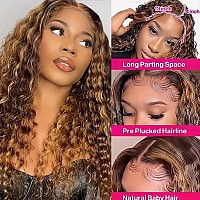 Nktu 427 Deep Wave Lace Front Wigs Human Hair Honey Blonde Highlight Ombre Wigs Human Hair For Women 13X4 Hd Transparent Lace F