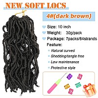 Short Soft Locs 10 Inch 7 Packs Color 4 Faux Locs Crochet Hair Pre Looped Soft Locs Crochet Hair For Black Women10Inch 7 Packs