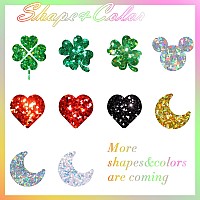 Laza 2G Chunky Glitter For St Patricks Day Heart Confetti Nail Charms Sequins Stickers Sparkle For Diy Crafts Nail Art Decorat