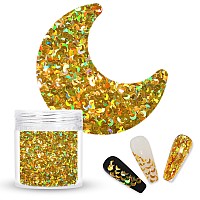 Laza 2G Chunky Glitter Moon Shaped Confetti Nail Charms Holographic Sequins Stickers Sparkle For Diy Crafts Nail Art Decoration