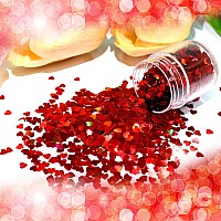 Laza 2G Chunky Glitter For Valentines Day Heart Glitter Confetti Nail Charms Holographic Sequins Stickers Sparkle For Diy Crafts