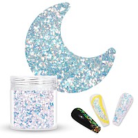 Laza 2G Chunky Glitter Moon Shaped Confetti Nail Charms Holographic Sequins Stickers Sparkle For Diy Crafts Nail Art Decoration