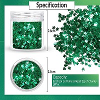 Laza 2G Chunky Glitter For St Patricks Day Clove Confetti Holographic Nail Charms Sequins Stickers Sparkle For Diy Crafts Nail