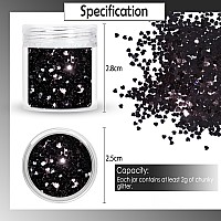 Laza 2G Chunky Glitter For Valentines Day Heart Glitter Confetti Nail Charms Sequins Stickers Sparkle For Diy Crafts Nail Art De