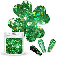 Laza 2G Chunky Glitter For St Patricks Day Clove Confetti Holographic Nail Charms Sequins Stickers Sparkle For Diy Crafts Nail