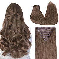 Goo Goo Clip In Hair Extensions Real Human Hair Remy Human Hair Extensions Clip Ins For Women Natural Human Hair 16Inch 110G