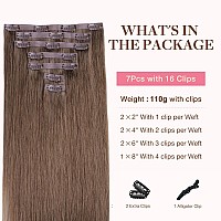 Goo Goo Clip In Hair Extensions Real Human Hair Remy Human Hair Extensions Clip Ins For Women Natural Human Hair 16Inch 110G