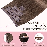 Goo Goo Clip In Hair Extensions Real Human Hair Remy Human Hair Extensions Clip Ins For Women Natural Human Hair 16Inch 110G