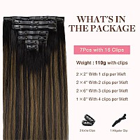 Goo Goo Clip In Hair Extensions Real Human Hair Remy Human Hair Extensions Clip Ins For Women Natural Human Hair 20Inch 110G