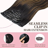 Goo Goo Clip In Hair Extensions Real Human Hair Remy Human Hair Extensions Clip Ins For Women Natural Human Hair 20Inch 110G