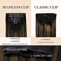 Goo Goo Clip In Hair Extensions Real Human Hair Remy Human Hair Extensions Clip Ins For Women Natural Human Hair 20Inch 110G