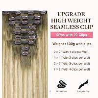 Goo Goo Clip In Hair Extensions Real Human Hair Remy Human Hair Extensions Clip Ins For Women Natural Human Hair 14Inch 130G