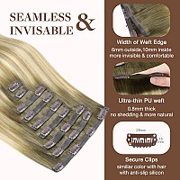 Goo Goo Clip In Hair Extensions Real Human Hair Remy Human Hair Extensions Clip Ins For Women Natural Human Hair 14Inch 130G