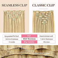 Goo Goo Clip In Hair Extensions Real Human Hair Remy Human Hair Extensions Clip Ins For Women Natural Human Hair 16Inch 130G