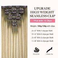 Goo Goo Clip In Hair Extensions Real Human Hair Remy Human Hair Extensions Clip Ins For Women Natural Human Hair 18Inch 130G