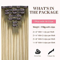 Goo Goo Clip In Hair Extensions Real Human Hair Remy Human Hair Extensions Clip Ins For Women Natural Human Hair 18Inch 110G