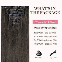 Goo Goo Clip In Hair Extensions Real Human Hair Remy Human Hair Extensions Clip Ins For Women Natural Human Hair 22Inch 110G