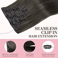 Goo Goo Clip In Hair Extensions Real Human Hair Remy Human Hair Extensions Clip Ins For Women Natural Human Hair 22Inch 110G