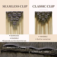 Goo Goo Clip In Hair Extensions Real Human Hair Remy Human Hair Extensions Clip Ins For Women Natural Human Hair 16Inch 110G