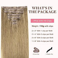 Goo Goo Clip In Hair Extensions Real Human Hair Remy Human Hair Extensions Clip Ins For Women Natural Human Hair 22Inch 110G