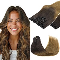 Goo Goo Clip In Hair Extensions Real Human Hair Remy Human Hair Extensions Clip Ins For Women Natural Human Hair 16Inch 150G